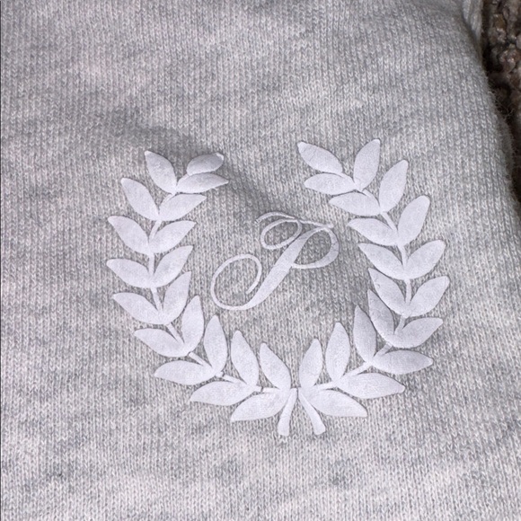 PINK Women's Gray Sweat Shorts with Pockets, white stripe on side fit size small - Picture 2 of 4